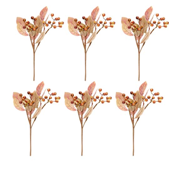 Worth Imports 13" Artificial Fall Berry & Leaf Picks, 6ct.